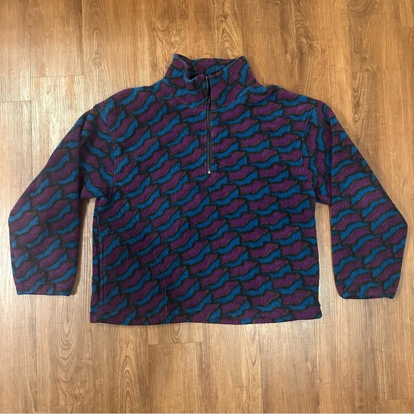 Dutch Harbor Gear Vtg Sherpa Fall/Winter Pullover 1/2 Zip Turtleneck Sweater Lg - Picture 1 of 3